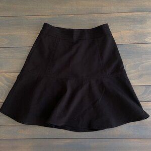White House Black Market Black Lined Flare Skirt Side Zip Womens Size 2 (J6)